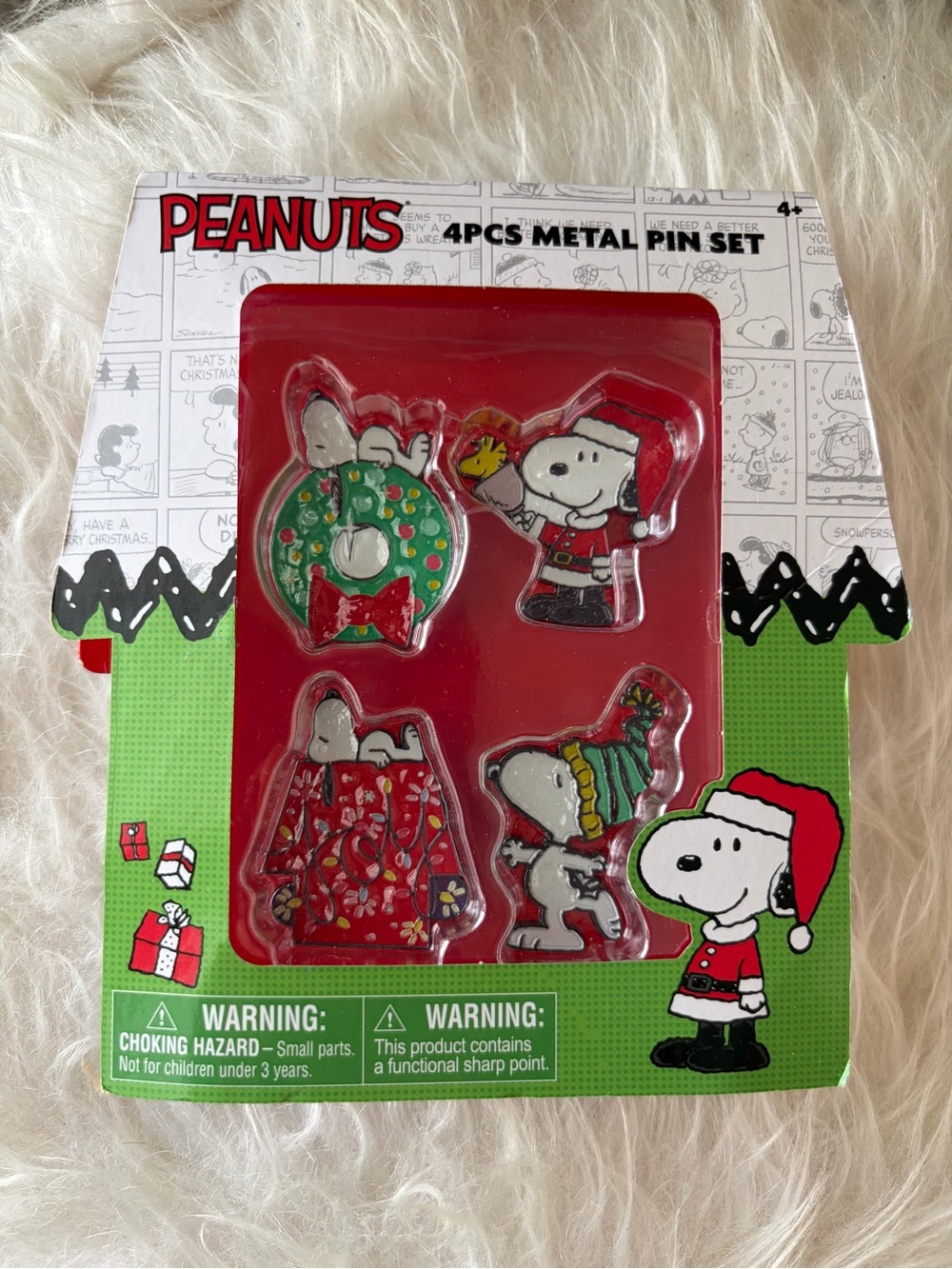 Peanuts Holiday Snoopy Metal Pin Set - Red, Green, White